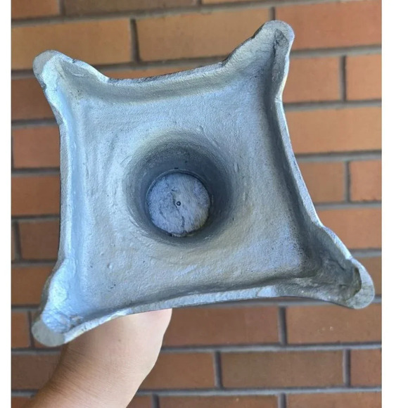 Pair of tall vintage metal candlestick holders 16.5" Silver - Picture 7 of 7